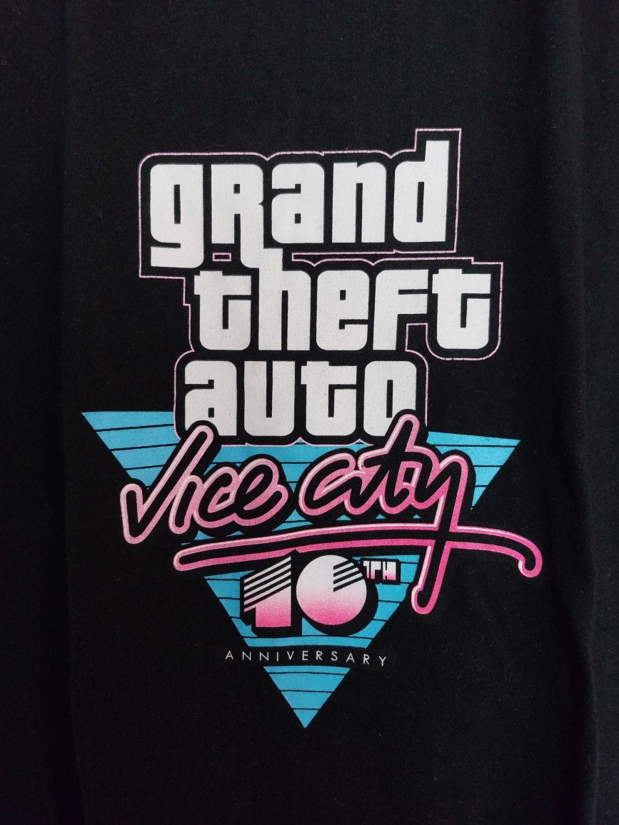 Official T-shirt GTA Vice City 10th Anniwersary Rockstar Games roz L
