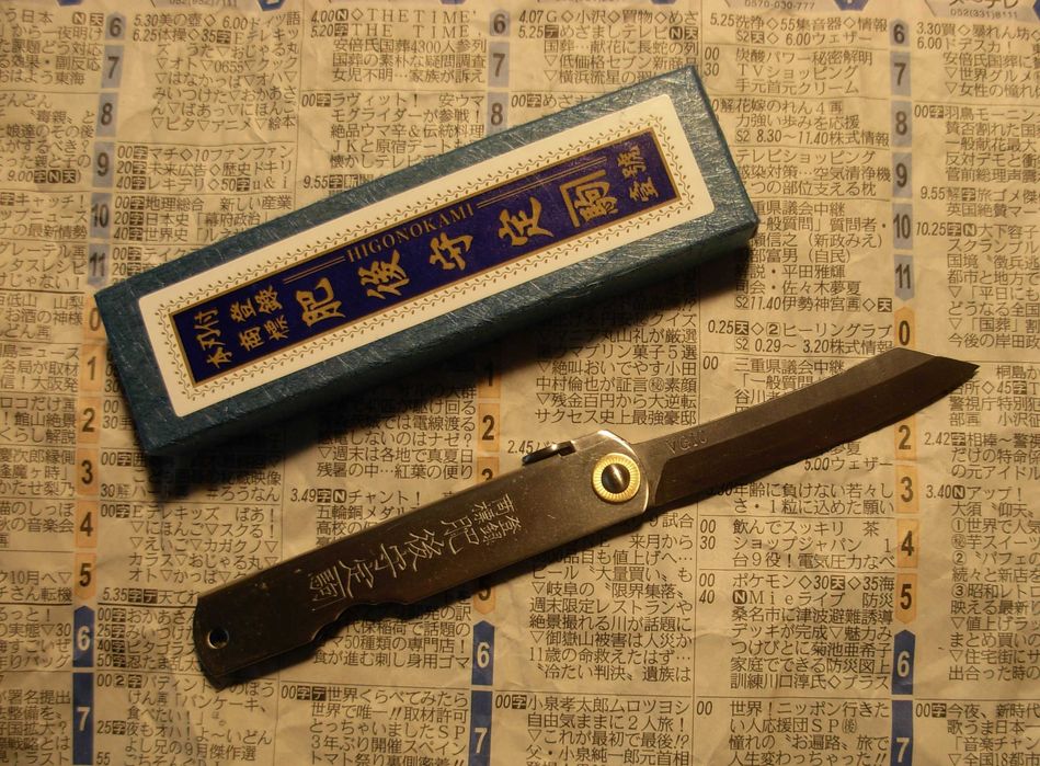 HIGONOKAMI Nagao Kanekoma / nóż składany / scyzoryk / Warikomi / VG10