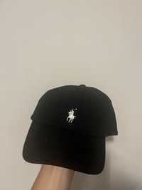 Czarna czapka z daszkiem ralph lauren polo