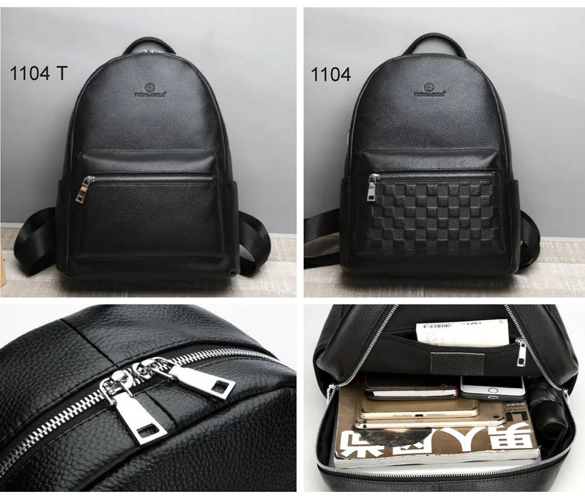 Шкіряний рюкзак чорний з натуральної шкіри/ Кожаный рюкзак