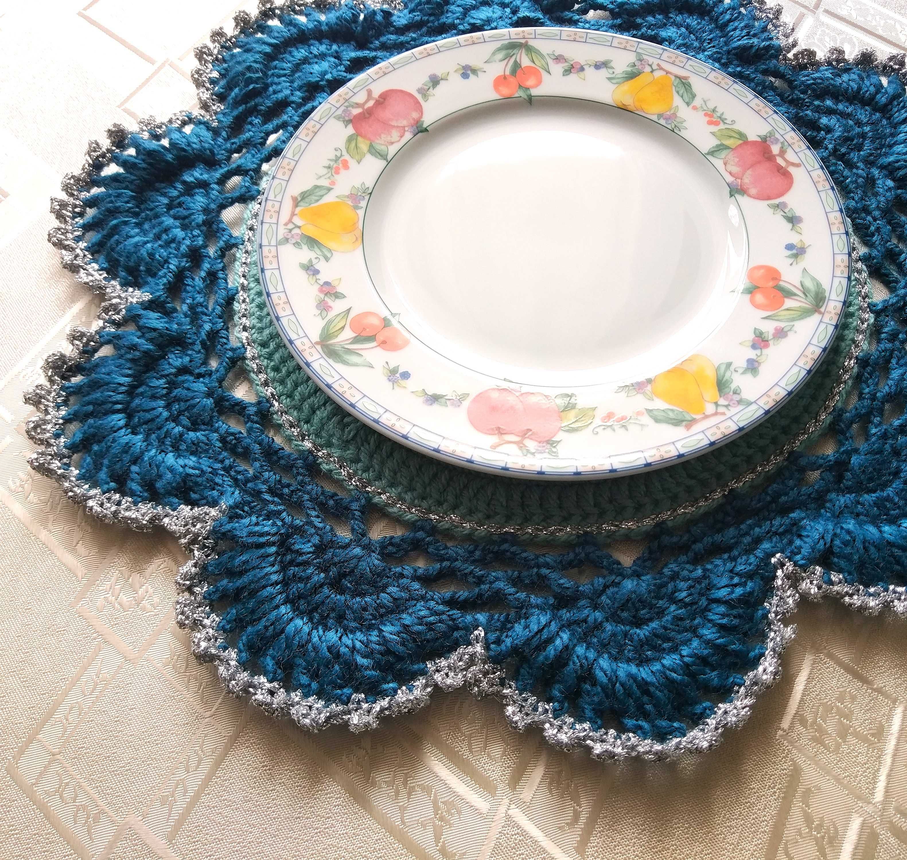 Serwetki podkładki szydełko handmade zestaw 4 szt.