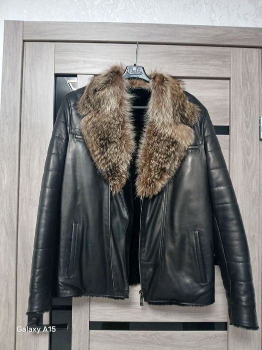 Шкіряна(кожана)чоловіча ,зимова,курточка,дубльонка,косуха