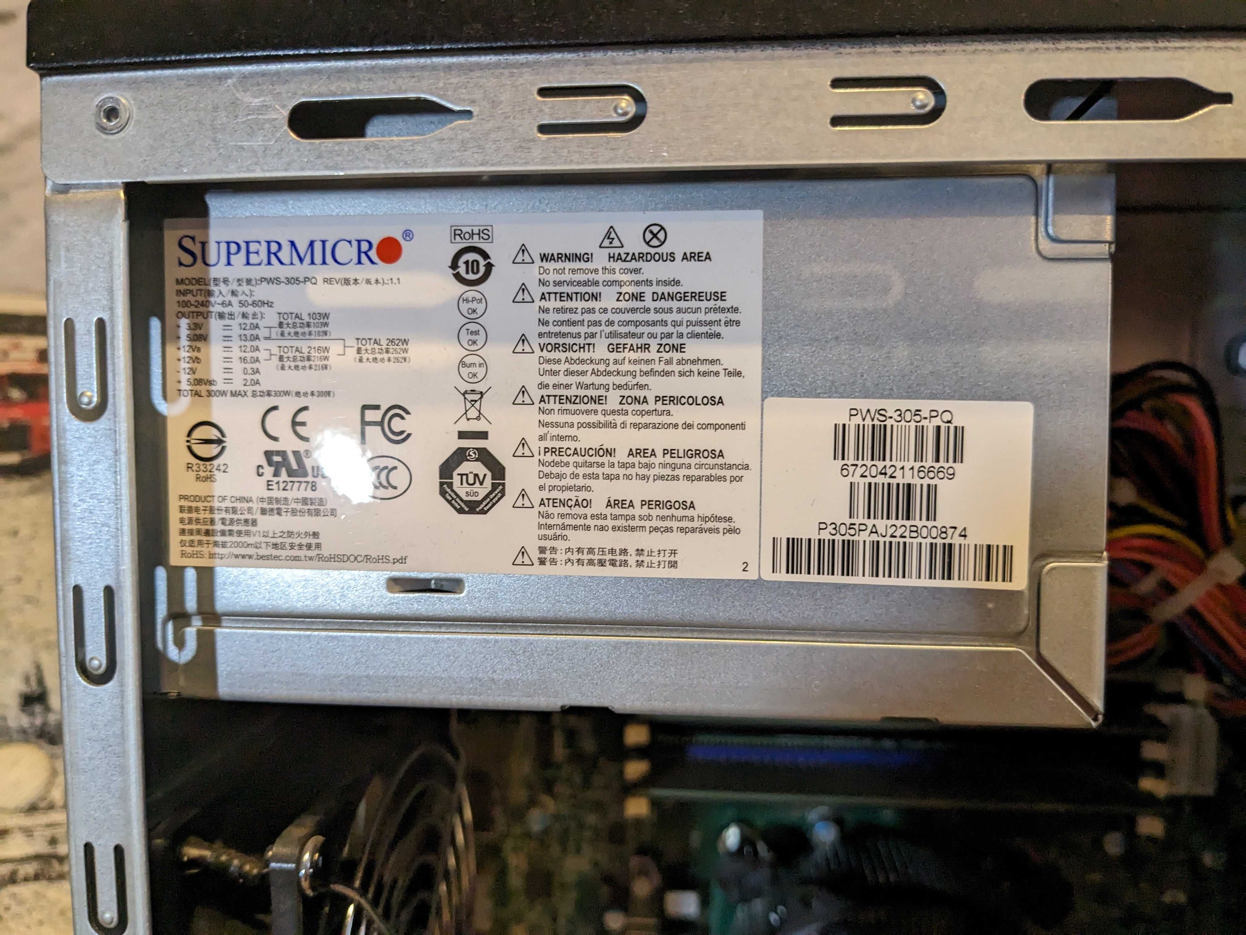 Сервер Supermicro XEON E-2274G 16GB DDR4 4xSSD