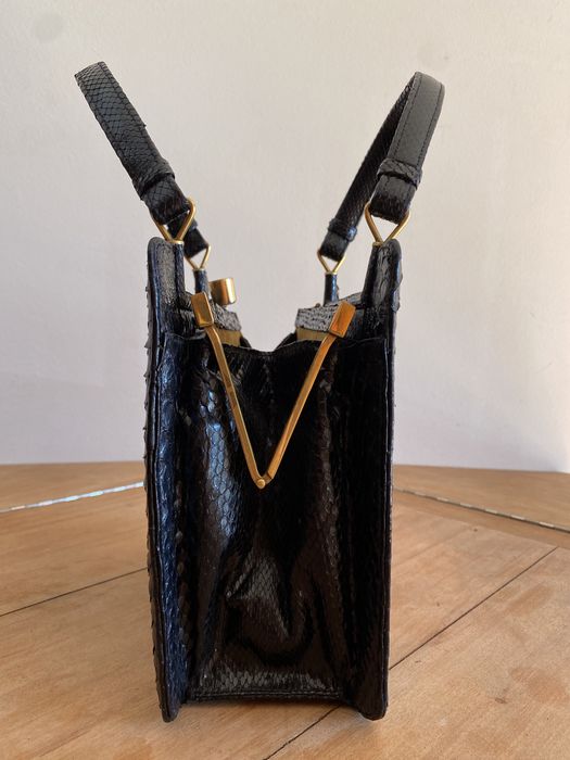 Mala em pele de cobra vintage genuina