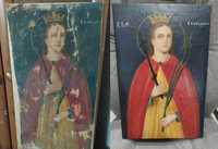 Икона Святая  ВеликоМученица Екатерина 60х33 см , реставрация
