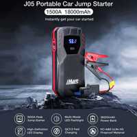 Booster P/ Ligar Carros/Motas • 18000mAh • 1500A • QC3.0 • Led Light