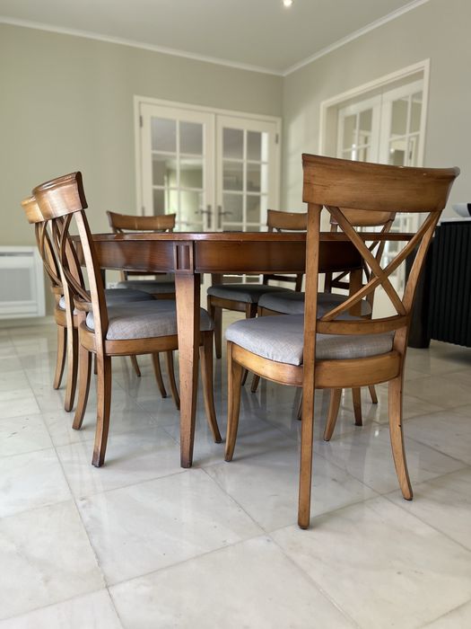 Mesa de jantar com 6 cadeiras Roche Bobois - 120cm x 220cm