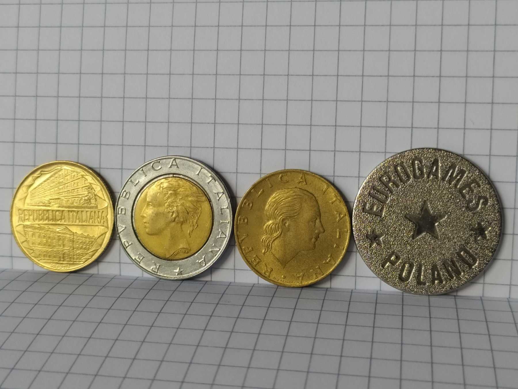 Zestaw monet Włochy + żeton Eurogames Poland.