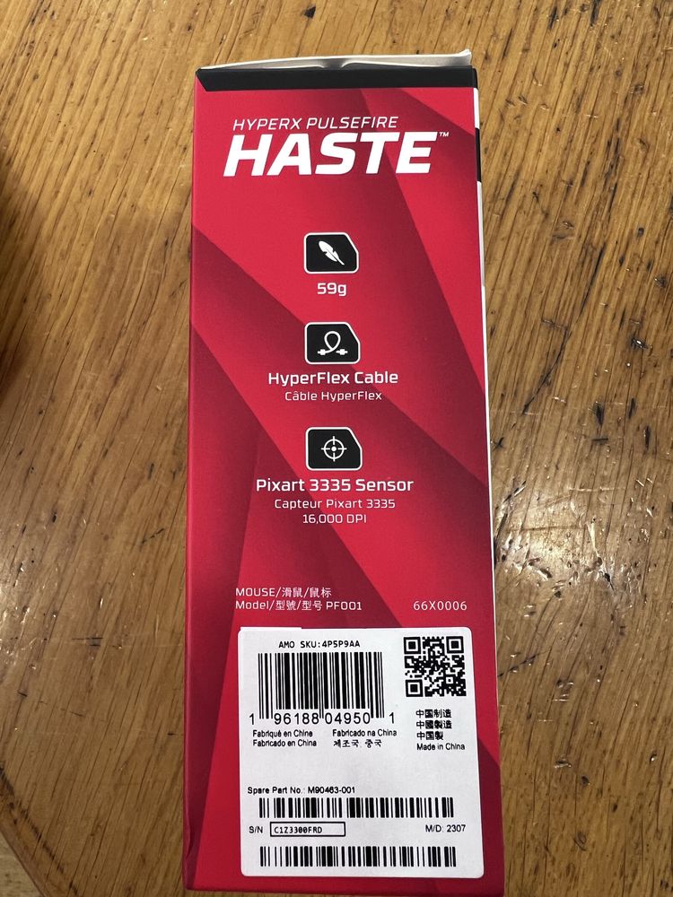 HyperX Pulsefire Haste Rato Gaming RGB 16000DPI - NOVO