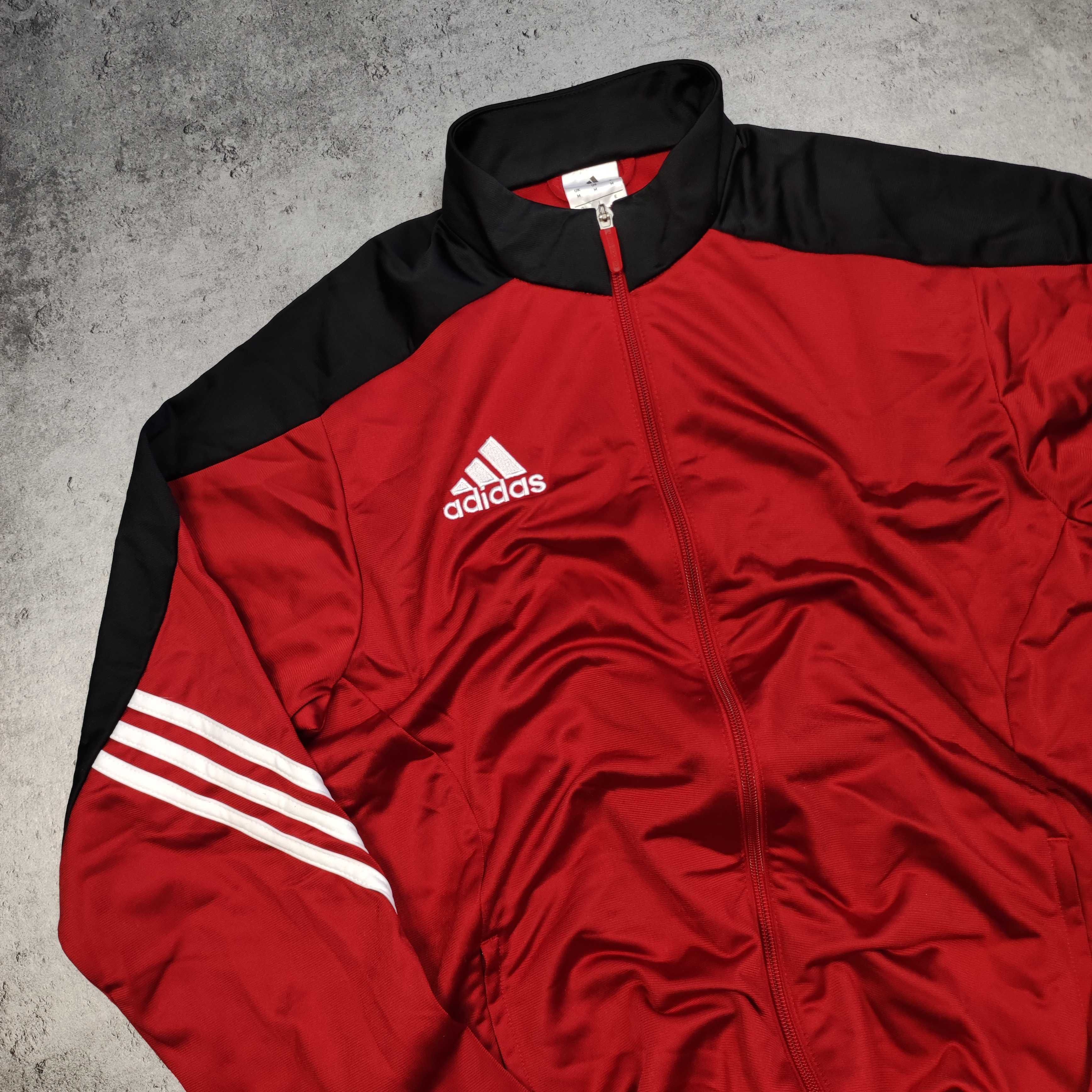 MĘSKA Bluza Rozpinana Sportowa Adidas Czerwona Piłka Nożna Bieganie