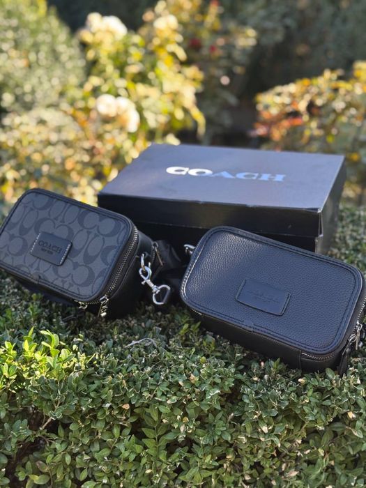 Сумка Coach кросбоди через плечо барсетка Коач мужская Коуч кожаная