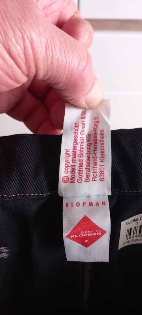 Czarne spodnie męskie cargo Klopman,r. XL