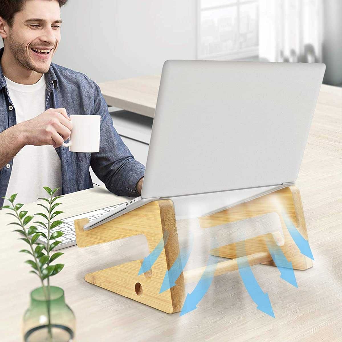 Th-some SR-Z-001 bambusowy Stolik pod laptopa 15'' biurko Dell Macbook