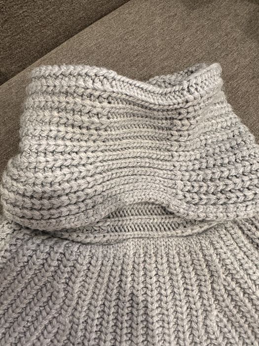 Серый голубой шерстяной свитер теплый гольф кофта шерсть натуральний