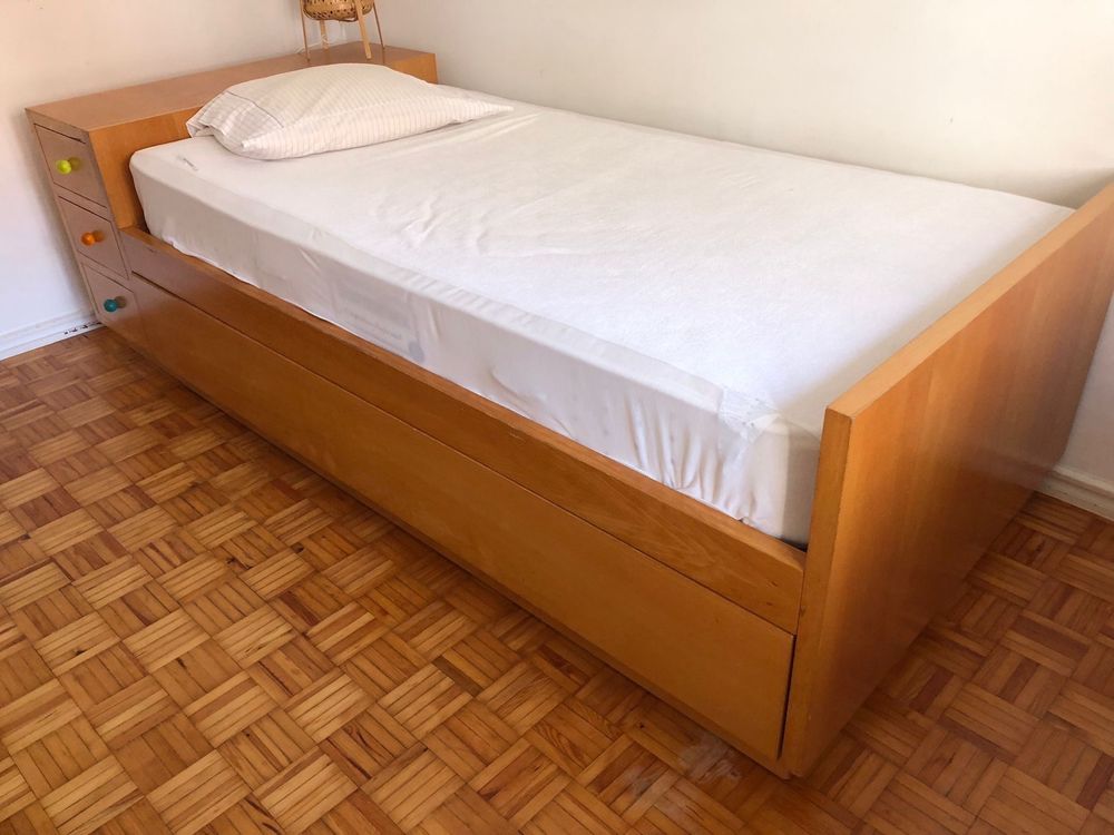 Cama individual dupla c/ 2 colchoes