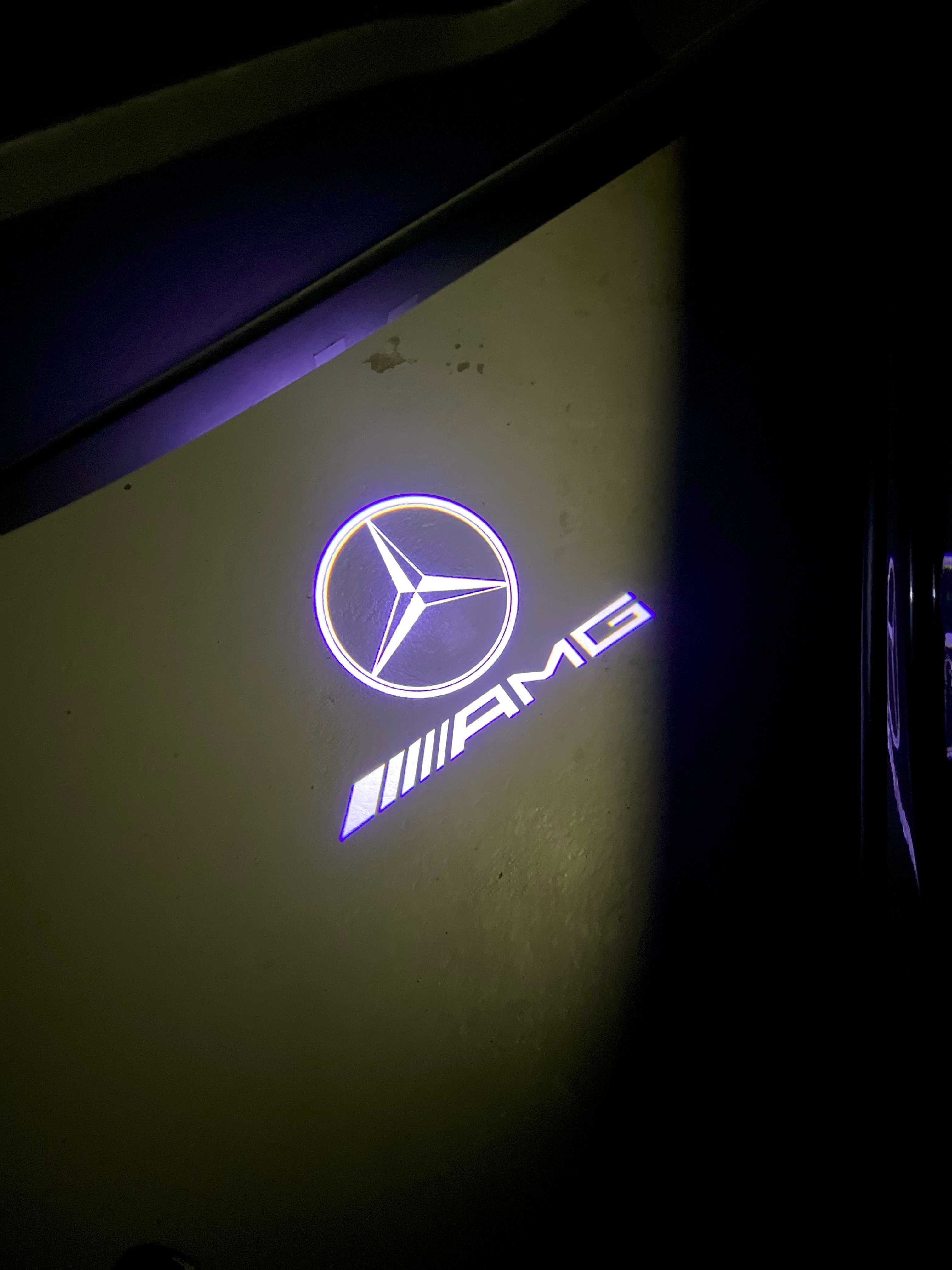 Проекция логотипа в двери Mersedes (Mersedes, AMG+лого Mersedes, AMG)