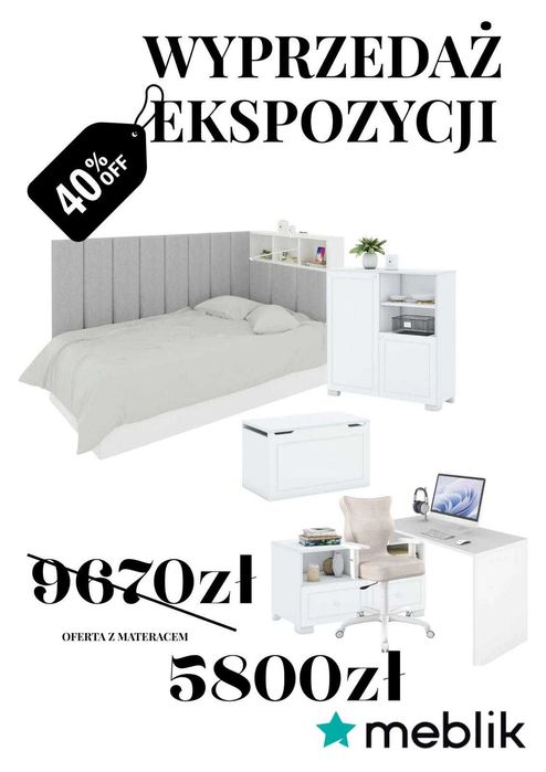 Meble dla dzieci i młodzieży - wyprzedaż ekspozycji MEBLIK Opole