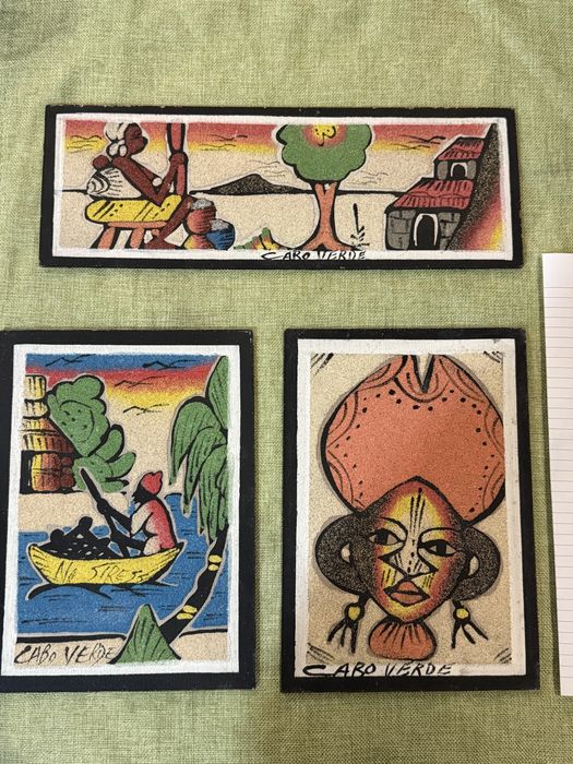 8 Quadros de Arte em Areia de Cabo Verde