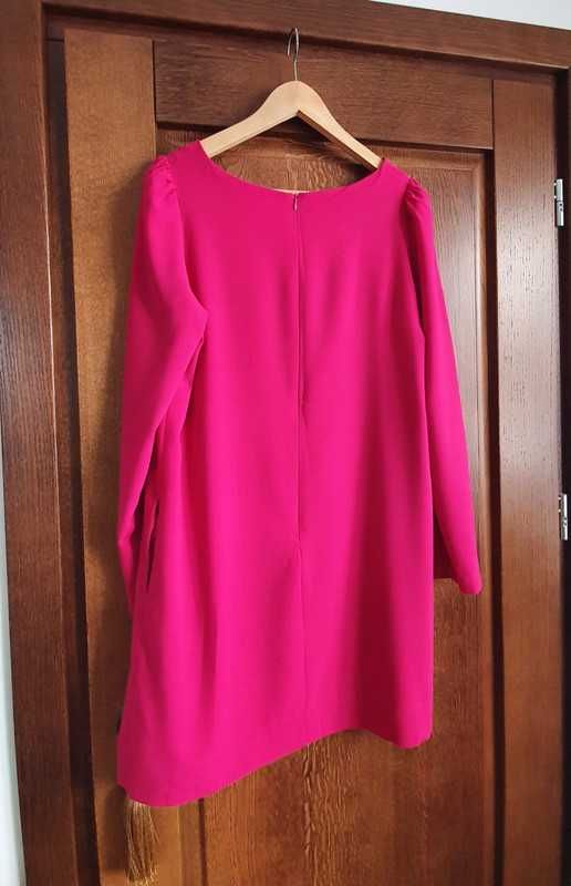 Sukienka koktajlowa różowa kolor magenta rozmiar XL 42