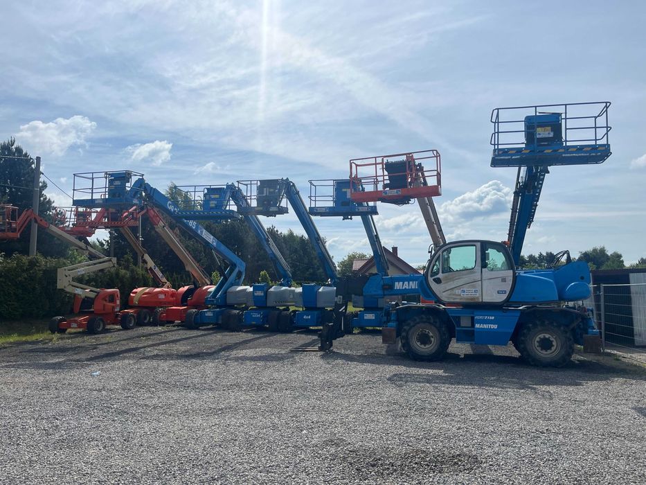 Wynajem podnośników przegubowych oraz teleskopowych od 16 m do 43 m.