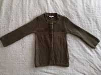 Zielony khaki zapinany wełniany sweter Pomp de Lux 122 - 128 j nowy