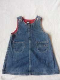 80 86 Tommy hilfiger sukienka jeansowa niebieska firmowa