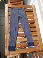 Granatowe spodnie piżama w paski h&m 122