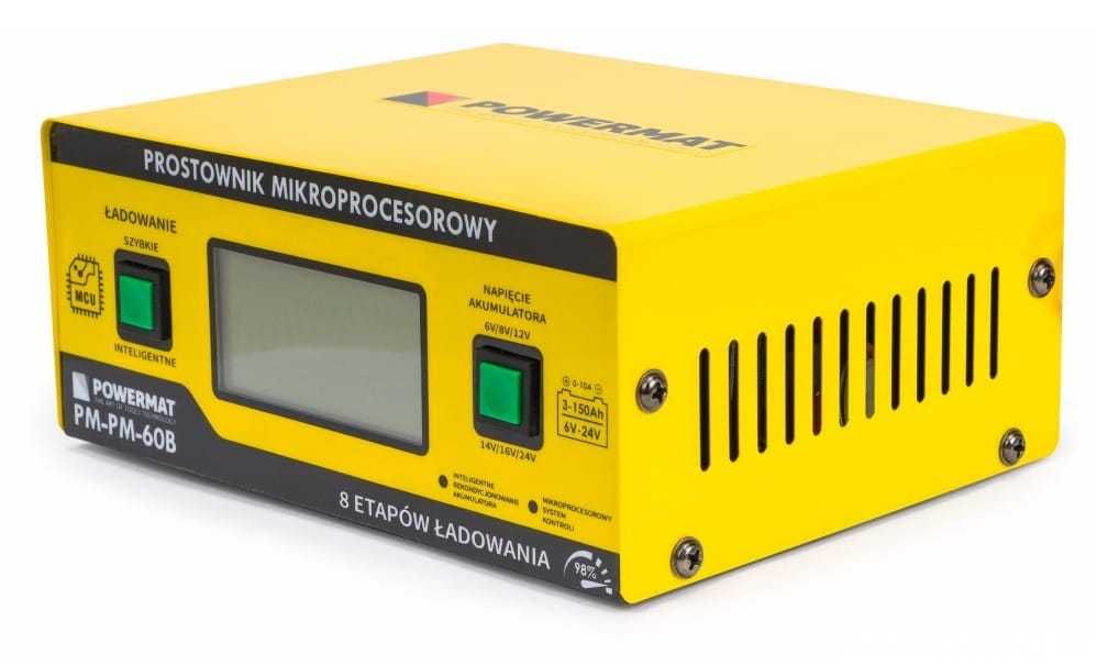 POWERMAT Prostownik Mikroprocesorowy Akumulatorowy 6v - 24v PM0714