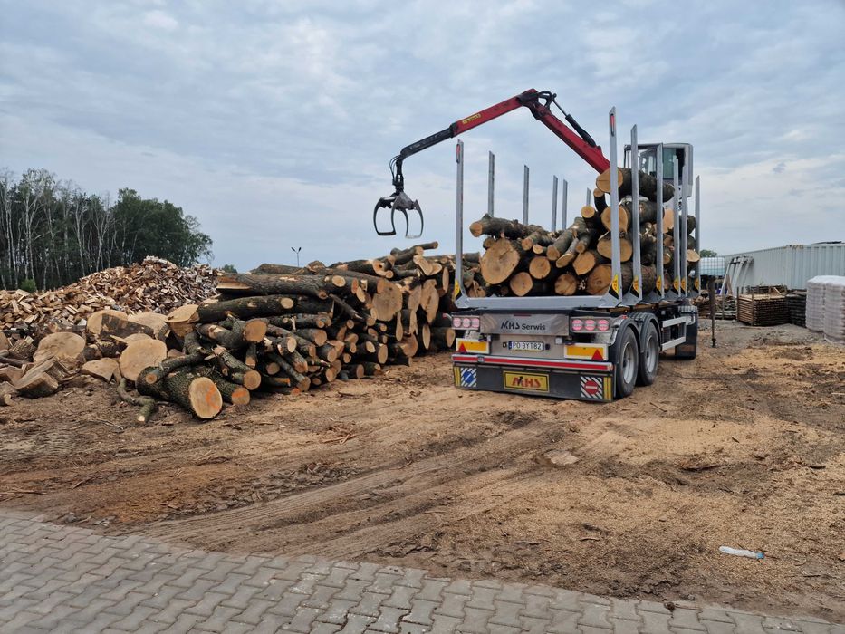 DrewKom Drewno kominkowe Jesion kłoda dl. 2,5m S4 S2a transport HDS