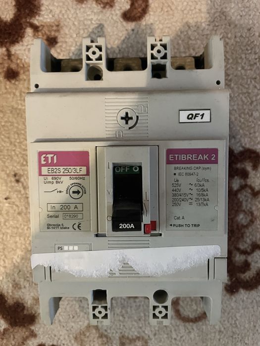 Автоматичний вимикач Eti 200 - 250a