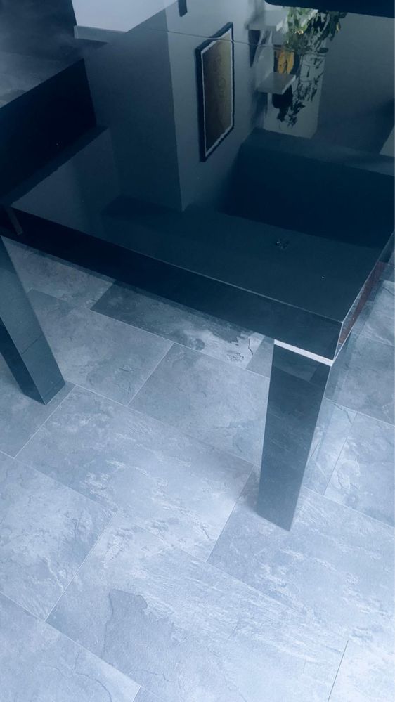 Stół 160 x 90 czarny błyszczący