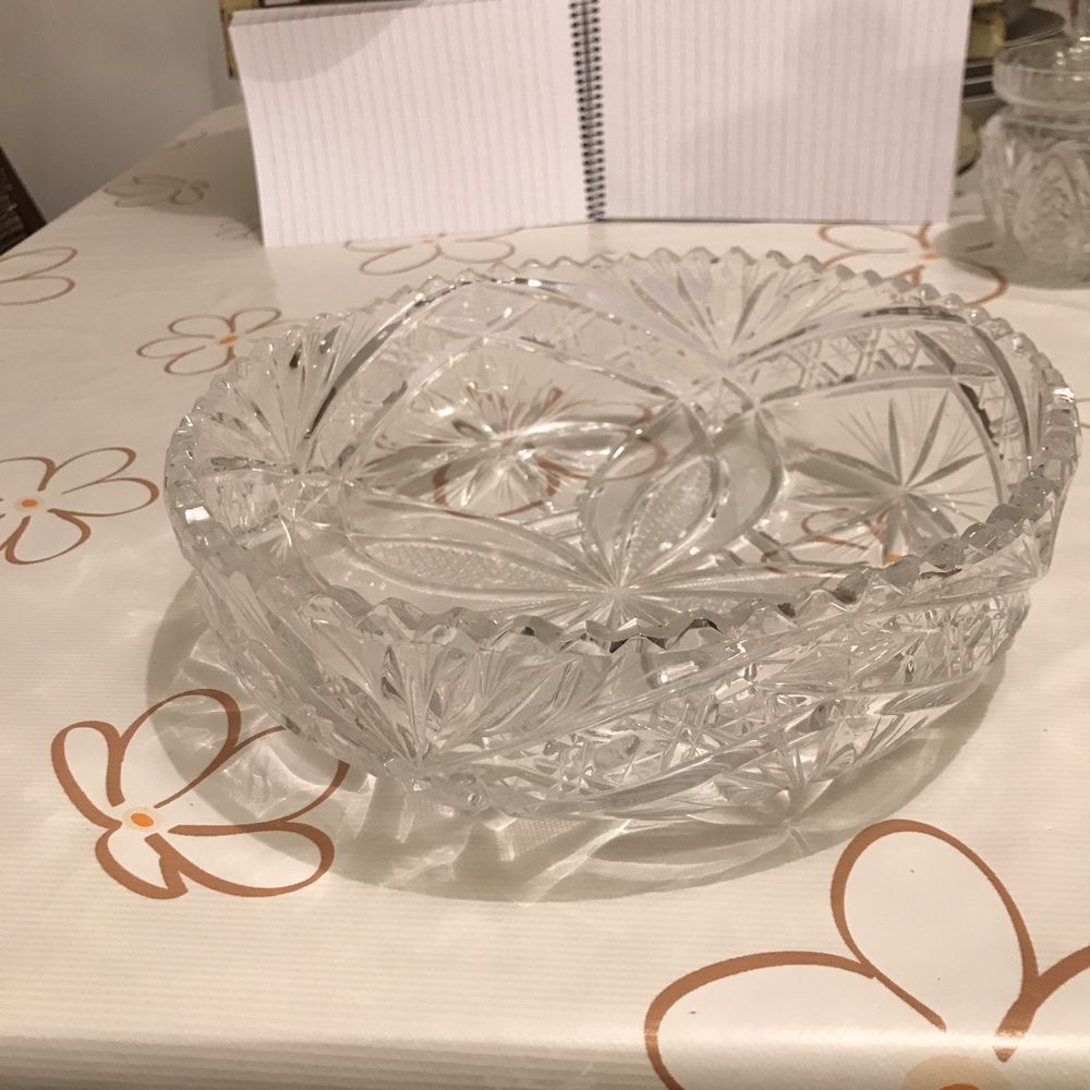 Kryształ kryształy popielniczka wazon karafka cukiernica karafka PRL