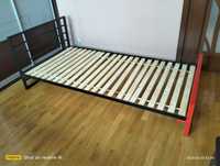 Łóżko pojedyncze ze stelażem, metalowe, Lak System Premium 100x200