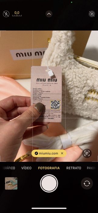 Wander shearling White bag mala MiuMiu