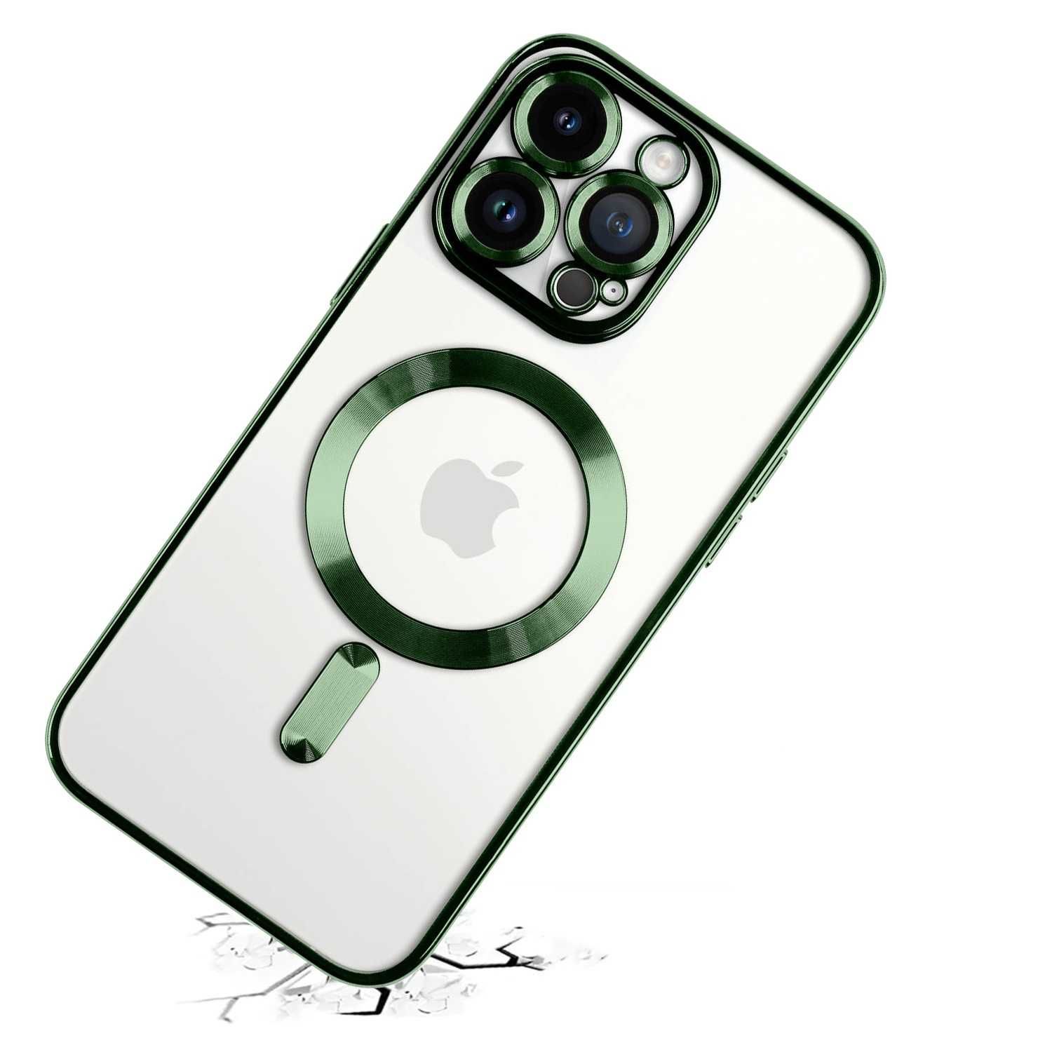 Etui Silikonowe Iphone 13/14/15Plus Pro Max Magnetyczne Ciemny Zielony