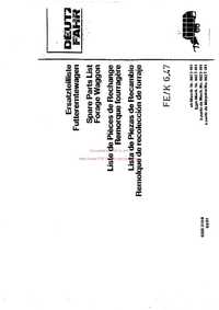 Katalog części Przyczepy samozbierającej Deutz Fahr FE/K 6.47
