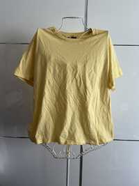 Pastelowa żółta bluzka z krótkim rękawem