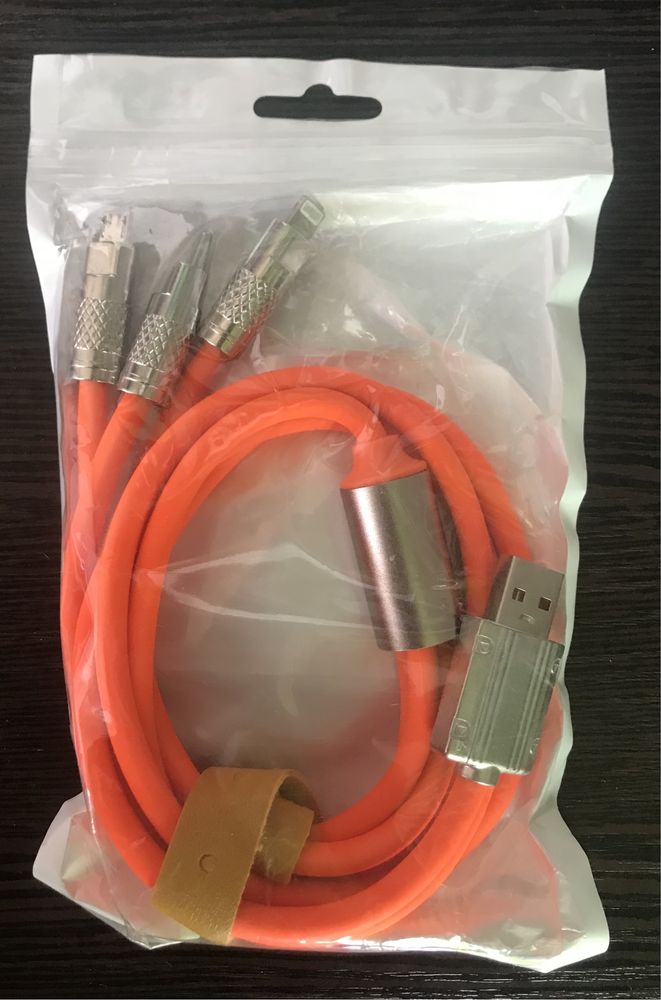 Кабель usb шнур качественная зарядка тройной 3 в 1 быстрая зарядка
