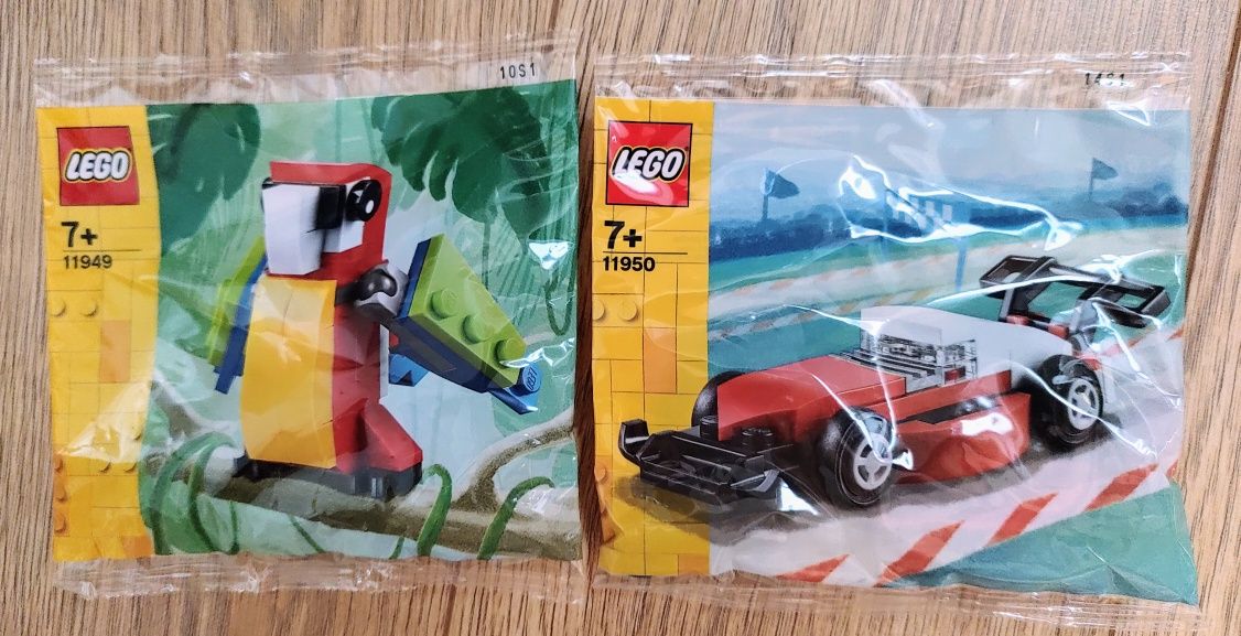 LEGO - Papuga 11949 i Samochód wyścigowy 11950 polybag