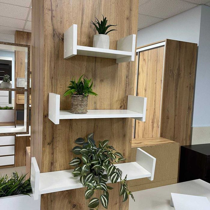 Книжкові полички,комплект 3-х полиць,меблі для вітальні,для декору.