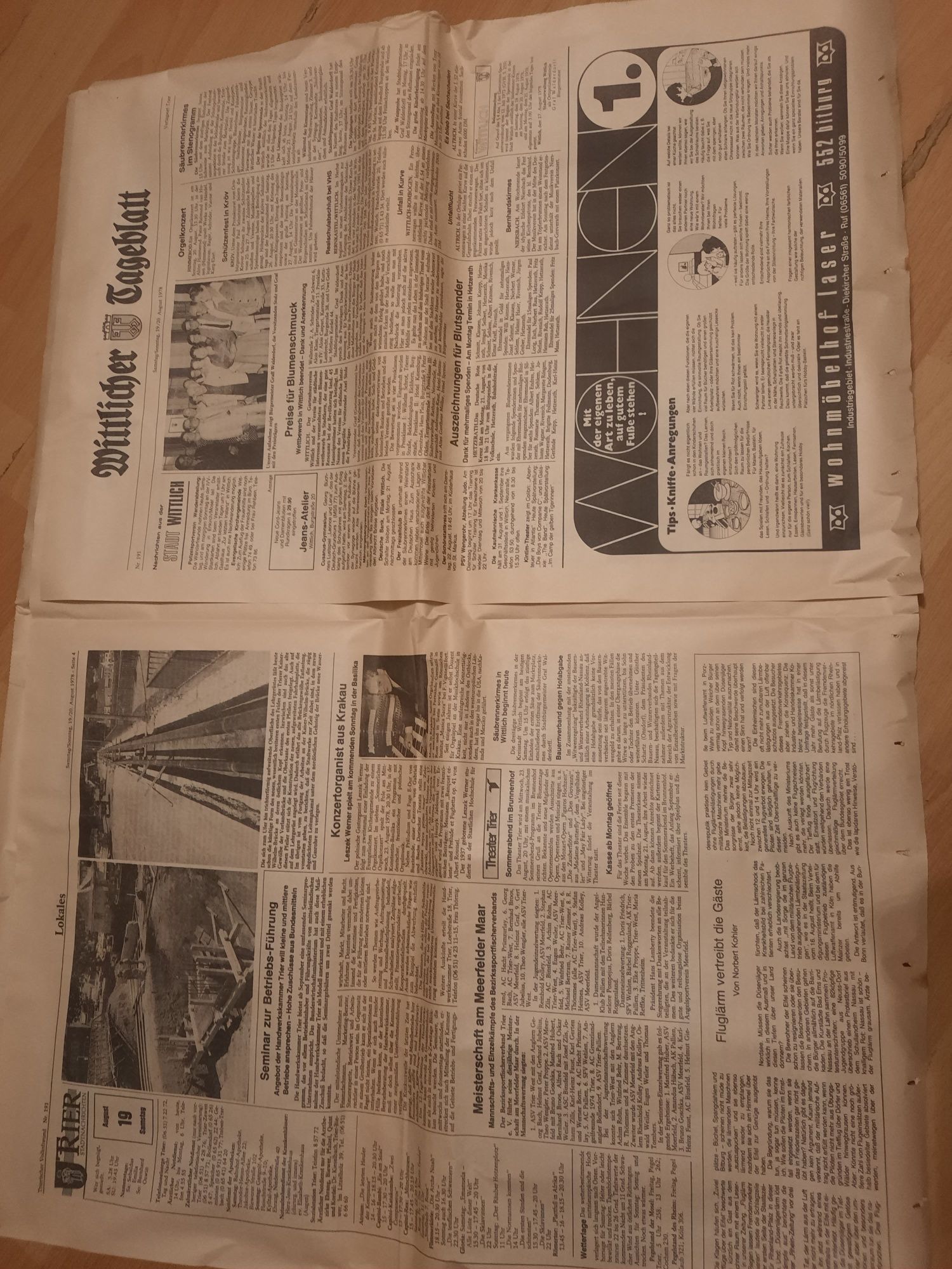 Старая немецкая газета 1978г