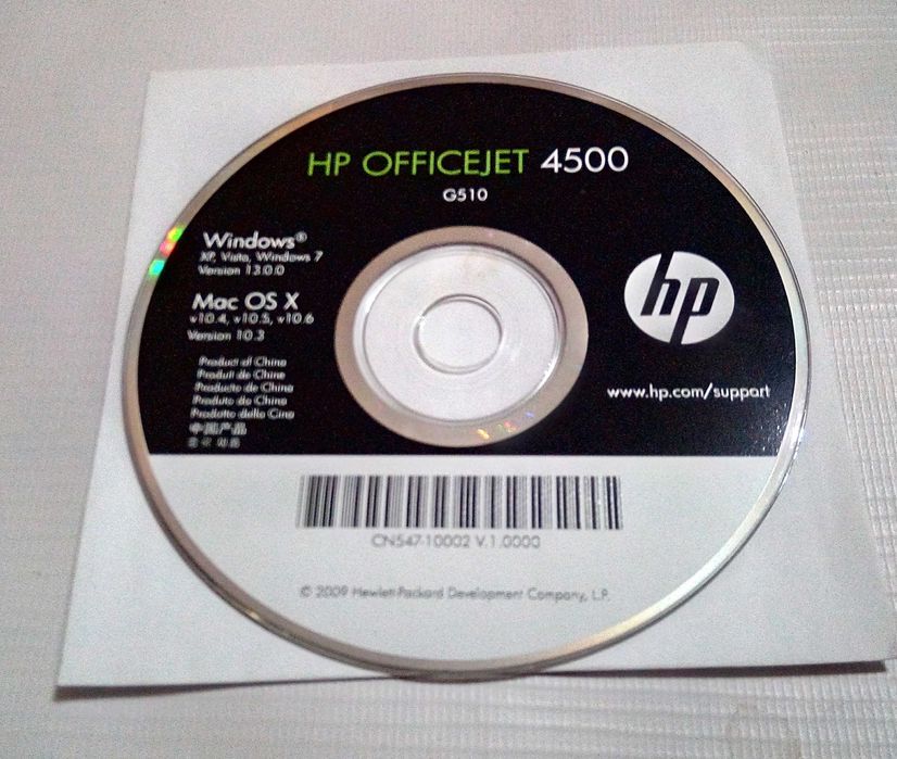 HP Officejet 4500 G510 oryginalne sterowniki Win / MacOS