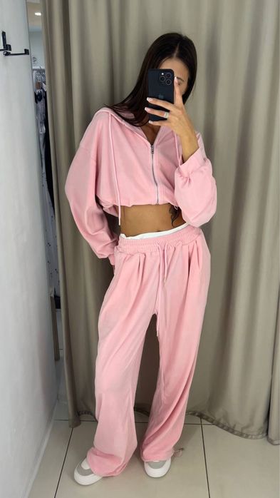 Спортивный костюм женский худи штаны топ кофта зипка zara el milas