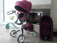 Коляска Stokke 2 в 1 + текстиль сірий