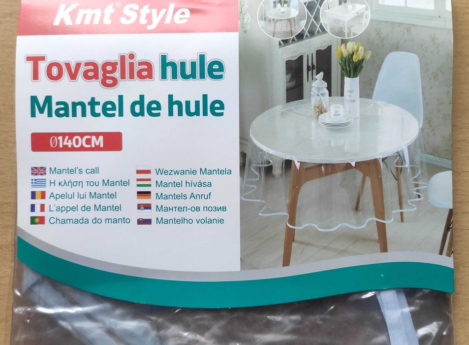 OBRUS Przezroczysty Okrągły Cerata PVC Ø 140 cm