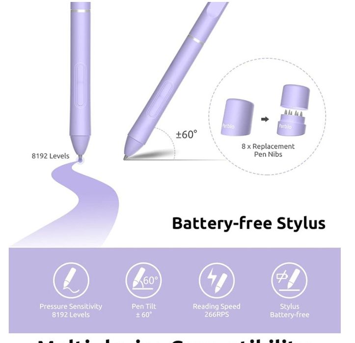 Графічний планшет Parblo Intangbo M Purple