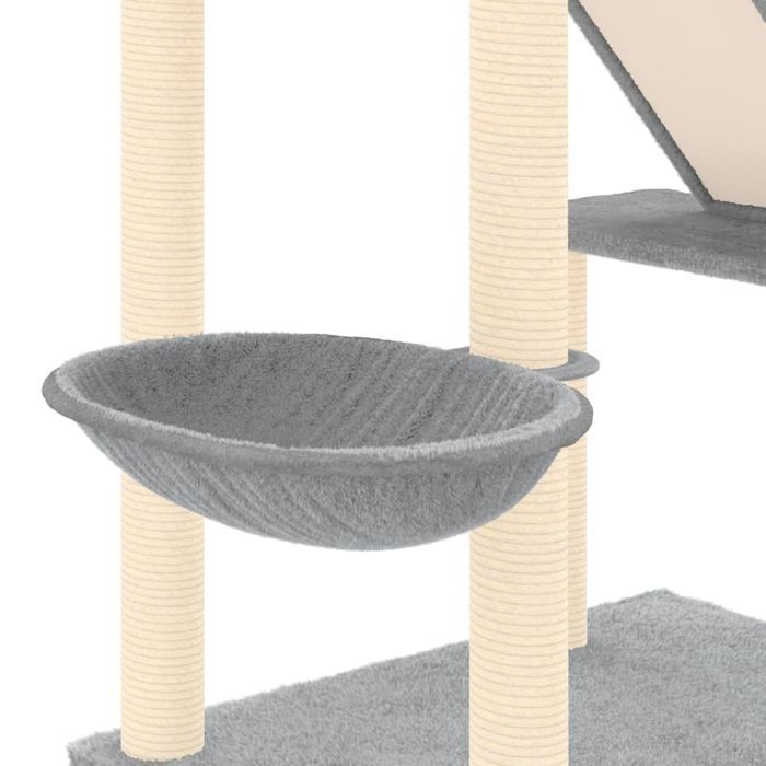Vidaxl Drzewko Dla Kota, Od Podłogi Po Sufit, Jasnoszare, 277-303 Cm