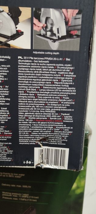 Akumulatorowa piła do metalu Parkside PPMSA 20Li-A1