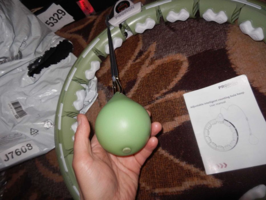 Wyprzedaż->J7608 Hula hop z wypustkami Proiron 35 cm zielony