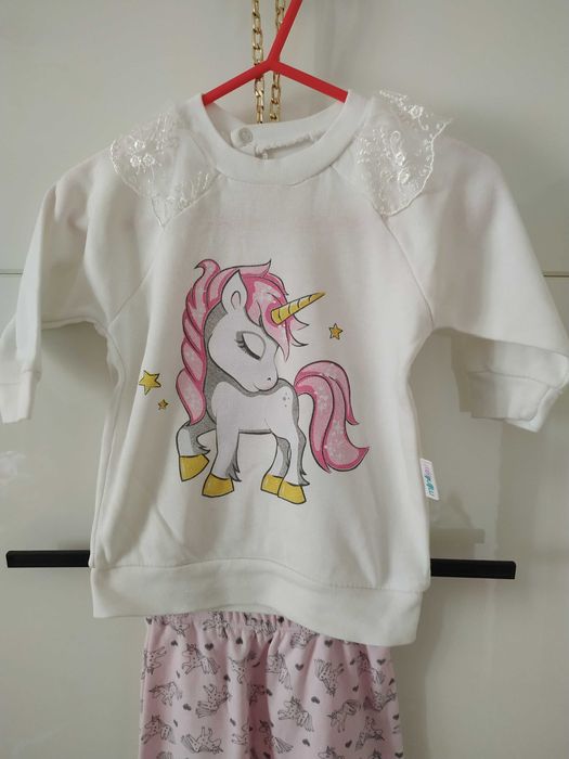 Komplet dresowy dres zestaw r. 74 68 jednorożec Unicorn + gratis
